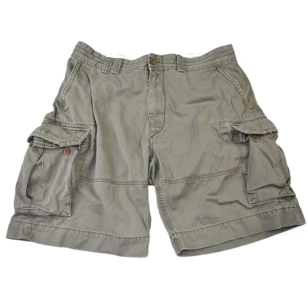 Polo Ralph Lauren Mens 38 Cargo Shorts Gray Classic Chino Cotton Utility